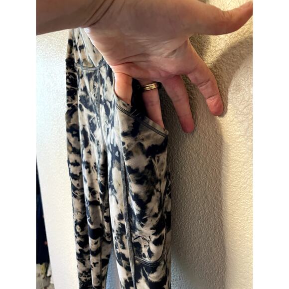 Lululemon Align Tie Dye Black Gray High Rise Ankle Legging Side Pocket Sz 6 Yoga - Picture 2 of 11